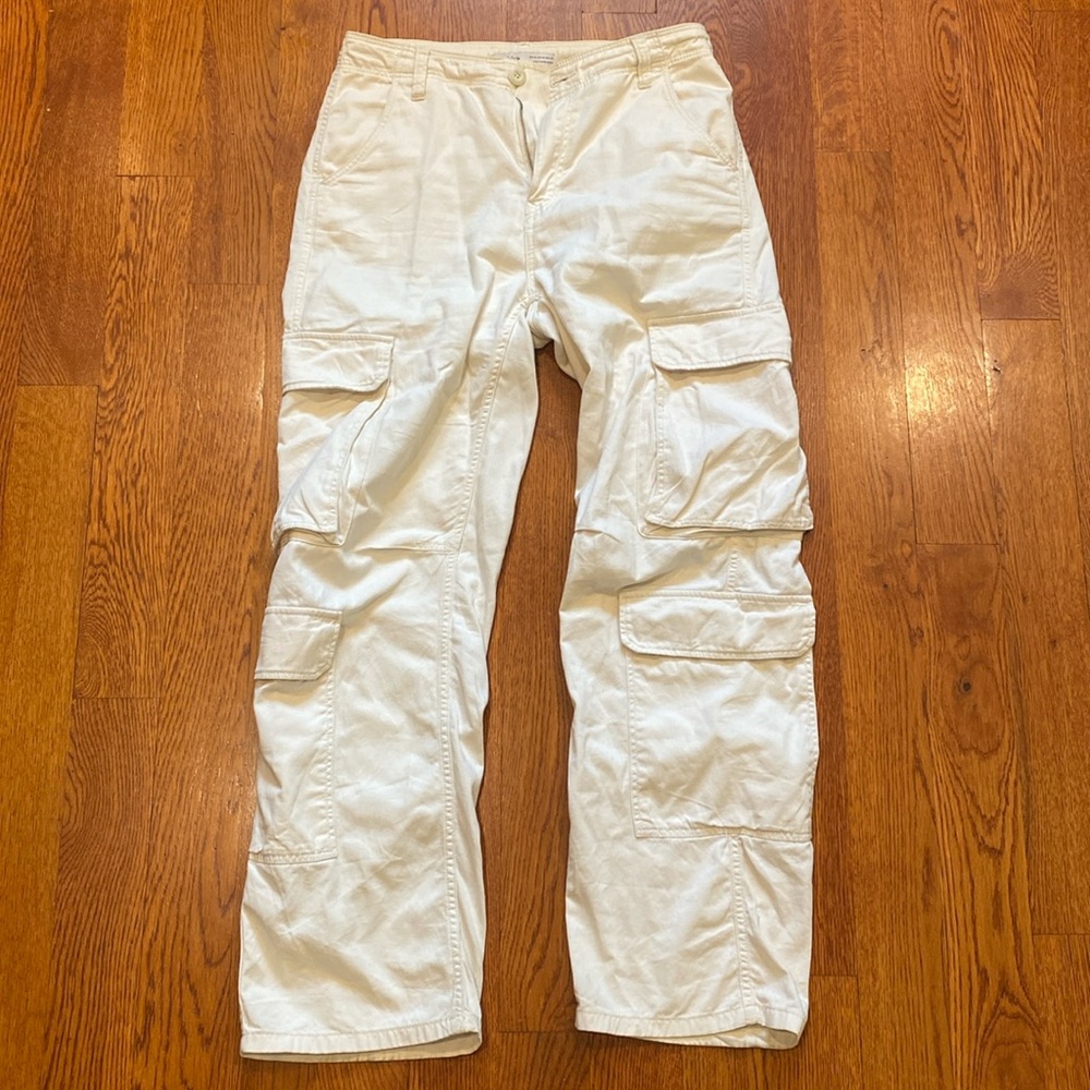 Bershka Off-White Cargo Pants